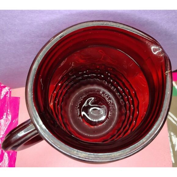 Anchor Hocking Royal Ruby Windsor MidCentury Glass Pitcher 9" Vintage Depression - Picture 5 of 16